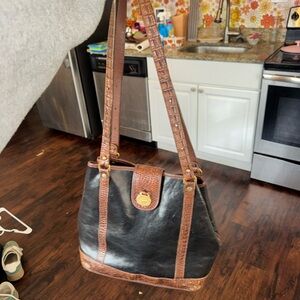 Black and Brown Vintage Brahmin Leather Bag